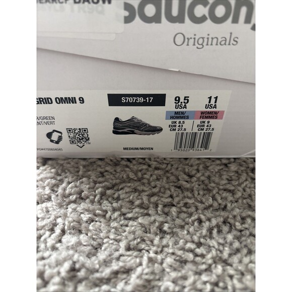 Saucony OG ProGrid Omni 9 Silver Green S70739 17 Size 9.5 Mesh Runner Y2K Grey main image 4